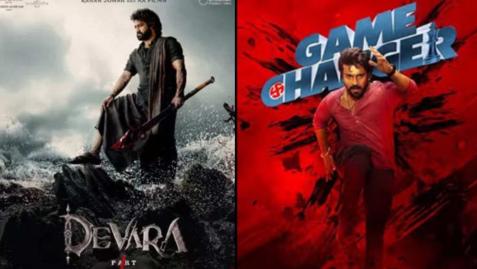 ஜூனியர் என்டிஆரின் தேவார மற்றும் ராம் சரணின் கேம் சேஞ்சரின் போஸ்டர்கள்