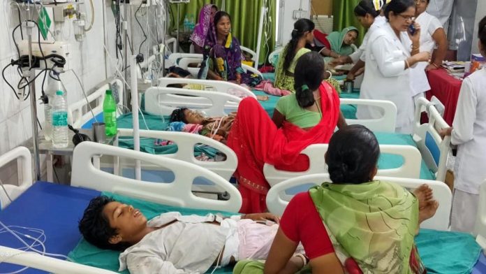 2019 இல் பீகாரில் ஜப்பானிய மூளைக்காய்ச்சலுக்கு சிகிச்சை பெற்று வரும் குழந்தைகளின் பிரதிநிதி புகைப்படம் | புகைப்படம்: ANI