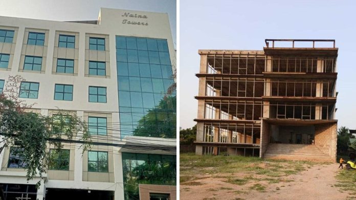 ED ஏலம் விடும் ஹீரா குழும விளம்பரதாரர் நவ்ஷேரா ஷைக்காவின் இரண்டு சொத்துக்கள் -- (இடது) நைனா டவர்ஸ், (வலது) ஹீரா ஃபுட்எக்ஸ் | சிறப்பு ஏற்பாடு.