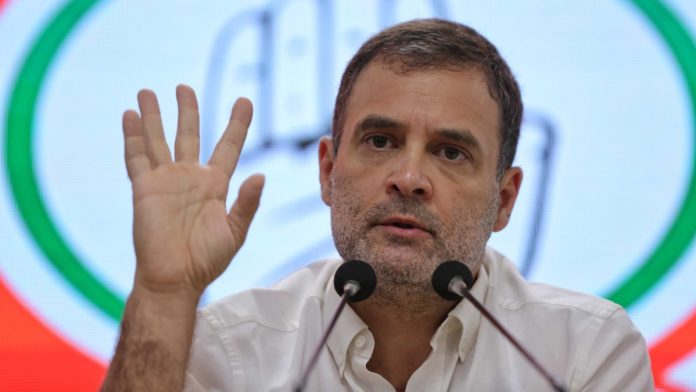 எதிர்க்கட்சித் தலைவர் ராகுல் காந்தியின் கோப்புப் புகைப்படம் | சூரஜ் சிங் பிஷ்ட் | திபிரிண்ட்