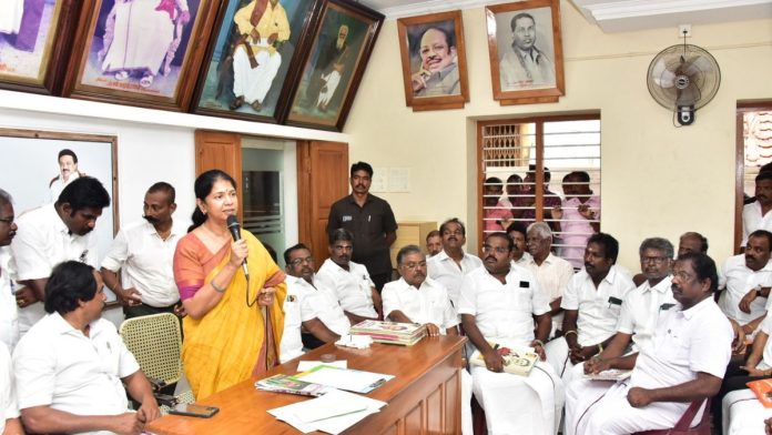 கன்னியாகுமரி கிழக்கு மாவட்ட திமுக ஆலோசனை கூட்டத்தில் திமுக எம்பி கனிமொழி கருணாநிதி பேச்சு | X/@கனிமொழி திமுக