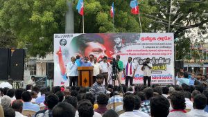 விசிக ஏற்பாடு செய்த போராட்டம் | புகைப்படம்: கிரீஷ்மா குதர் | திபிரிண்ட்