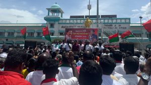 புதிய தமிழகம் அரசியல் கட்சி ஏற்பாடு செய்த போராட்டம் | புகைப்படம்: கிரீஷ்மா குதர் | திபிரிண்ட்