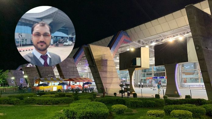 ஜெய்ப்பூர் விமான நிலையம் மற்றும் குற்றம் சாட்டப்பட்ட AAI மேலாளர் ராகுல் விஜய்யின் கோப்புப் படம் (உட்செலுத்தப்பட்டது) | விக்கிமீடியா காமன்ஸ், லிங்க்ட்இன்