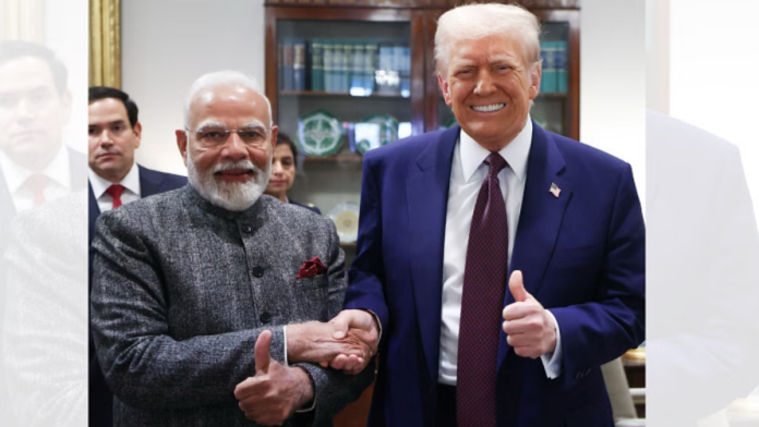 வாஷிங்டனில் அமெரிக்க அதிபர் டொனால்ட் டிரம்புடன் பிரதமர் நரேந்திர மோடியின் கோப்புப் படம் | X/@narendramodi