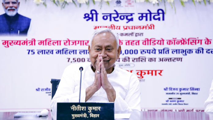 பீகார் முதல்வர் நிதிஷ் குமார் பாட்னாவில் முக்யமந்திரி மகிளா ரோஸ்கர் யோஜனா துவக்க விழாவில் | ANI கோப்பு