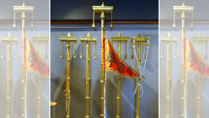 அகமதாபாத்தில் வடிவமைக்கப்பட்ட கொடியை அயோத்தியின் ராமர் கோவிலில் பிரதமர் நரேந்திர மோடி ஏற்றி வைக்க உள்ளார் | பிடிஐ