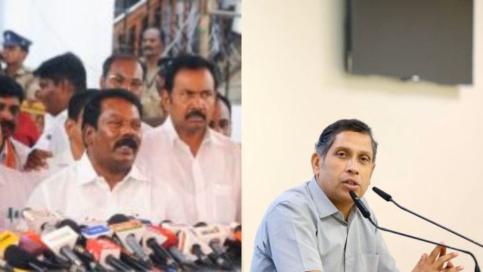 தமிழ்நாடு காங்கிரஸ் தலைவர் கே.செல்வப்பெருந்தகை (இடது) மற்றும் காங்கிரஸ் தலைவர் பிரவீன் சக்ரவர்த்தி | ANI