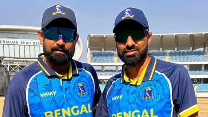 முகமது ஷமி மற்றும் முகமது கைஃப் ஆகியோர் தங்களது பெங்கால் அணி சீருடைகளை அணிந்திருக்கும் புகைப்படம் | கோப்புப் படம் | ஃபேஸ்புக்/முகமதுஷமி