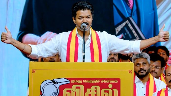 தவெக தலைவர் மற்றும் நடிகர் விஜய், 2026 சட்டமன்றத் தேர்தலுக்கான வேட்பாளர்களை மார்ச் 29, 2026 அன்று சென்னையில் அறிவித்தார் | ANI (TVK சமூக ஊடகங்கள் வாயிலாக)