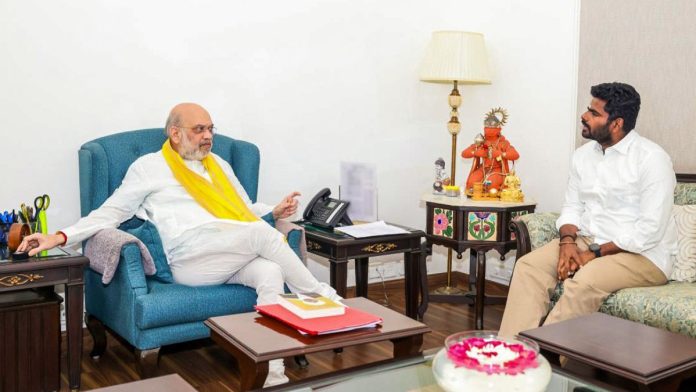 விடைபெறும் சந்திப்பு: புது தில்லியில் செவ்வாய்க்கிழமை அன்று பாஜக தலைவர் அமித் ஷாவை கே. அண்ணாமலை சந்தித்தார் | ANI