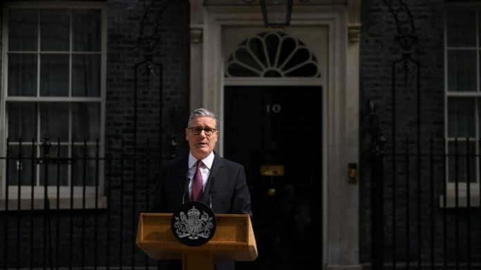 British Prime Minister Keir Starmer announces his resignation outside 10 Downing Street, in London | Reuters/Toby Shepheard