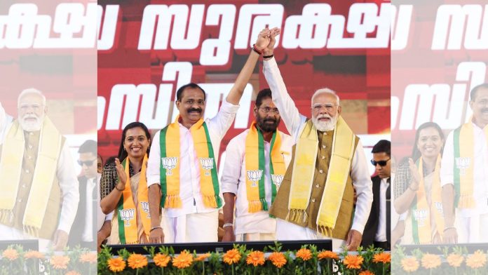 ஜனவரி மாதம் திருவனந்தபுரத்தில் பிரதமர் நரேந்திர மோடியுடன் திருவனந்தபுரம் மேயர் வி.வி.ராஜேஷ் | @நரேந்திரமோடி X/ANI புகைப்படம்