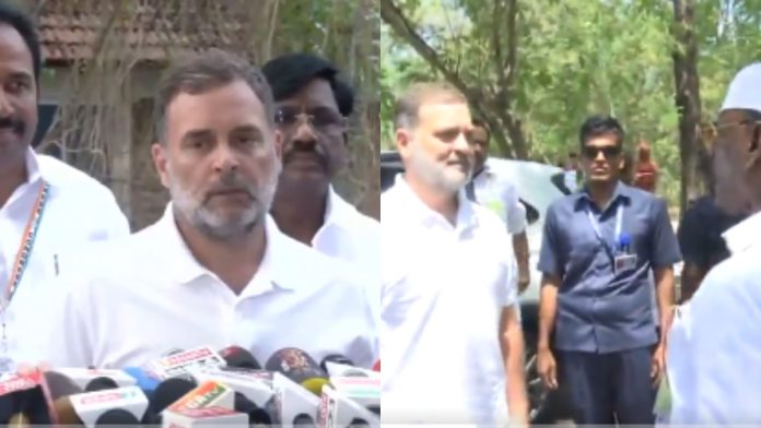 சனிக்கிழமையன்று மகாபலிபுரத்தில் நடைபெற்ற நிகழ்ச்சி ஒன்றில், மத்திய அரசு முன்மொழிந்துள்ள தொகுதி மறுவரையறையை 'பாஜகவின் சதி' என்று ராகுல் காந்தி விவரித்தார். | ANI/X@SevadalWND