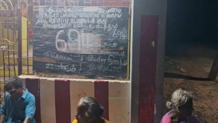 பரந்தூரில் அமையவுள்ள புதிய சென்னை விமான நிலையத்திற்கு அருகிலுள்ள போராட்டக் களத்தின் கோப்புப் படம் | சிறப்பு ஏற்பாட்டின் பேரில்